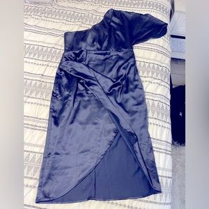 One shoulder wrap cocktail dress